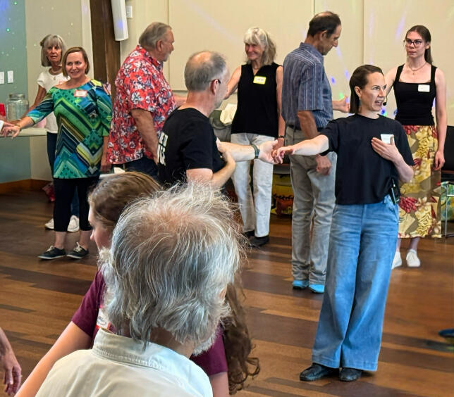 Jenny teaches a community west coast swing workshop for Steamboat Swings at Bud Werner Memorial Library. Jenny teaches a community west coast swing workshop for Steamboat Swings at Bud Werner Memorial Library.
